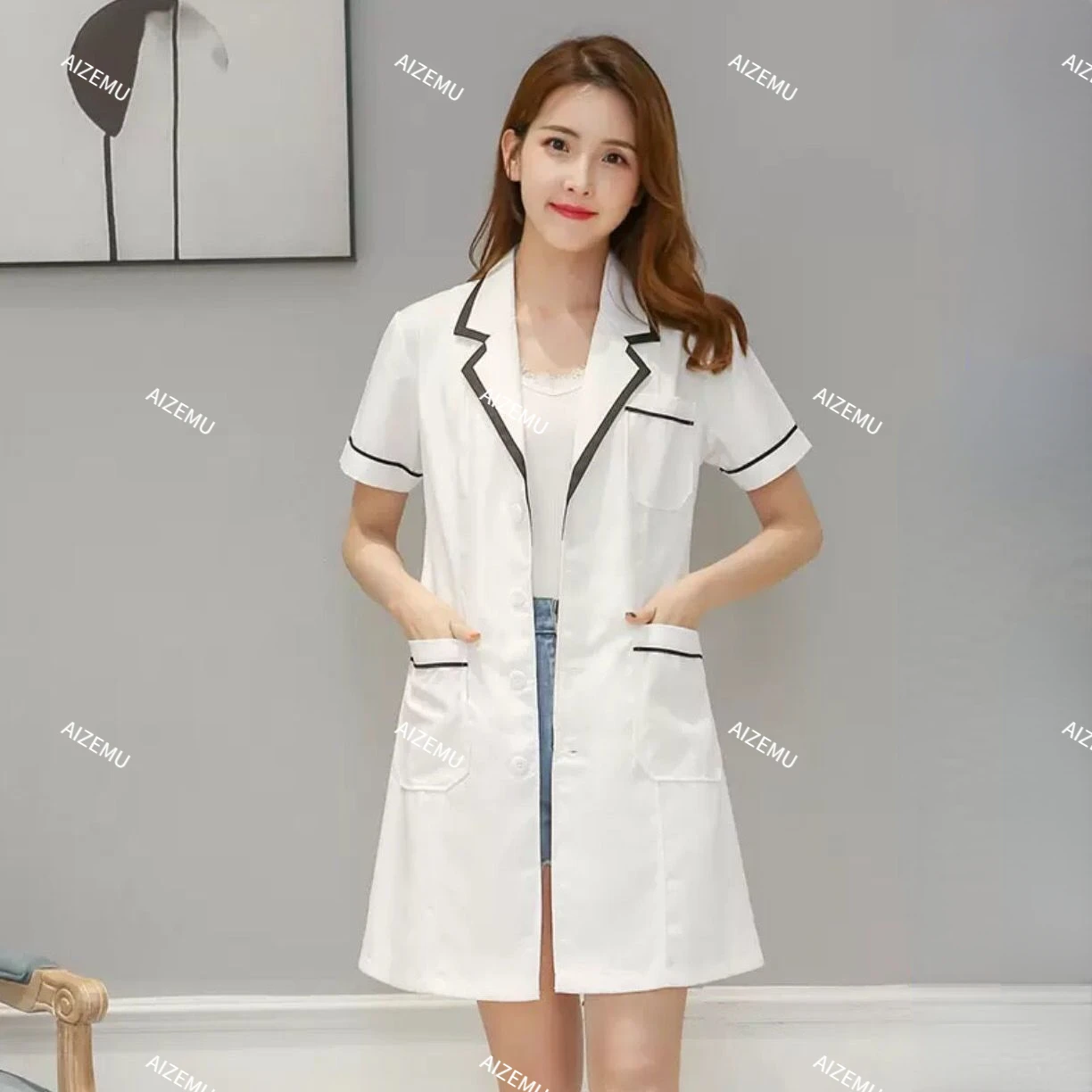 Women spa dress Short-sleeve B - Medical Lab Management ulasan dan harga
