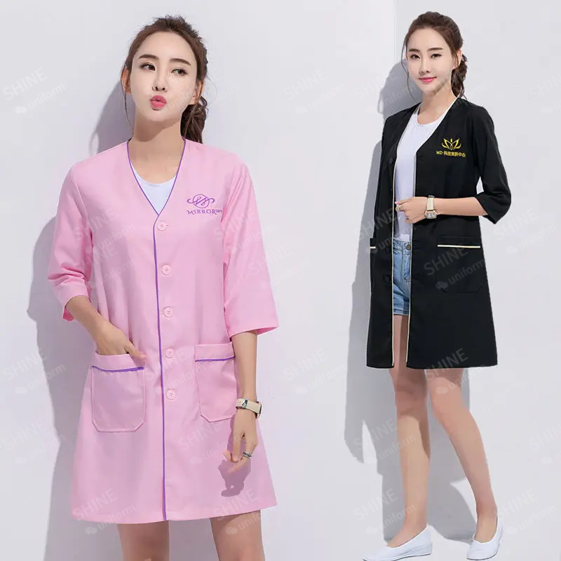 beauty uniform beautician Cust - Medical Lab Management ulasan dan harga